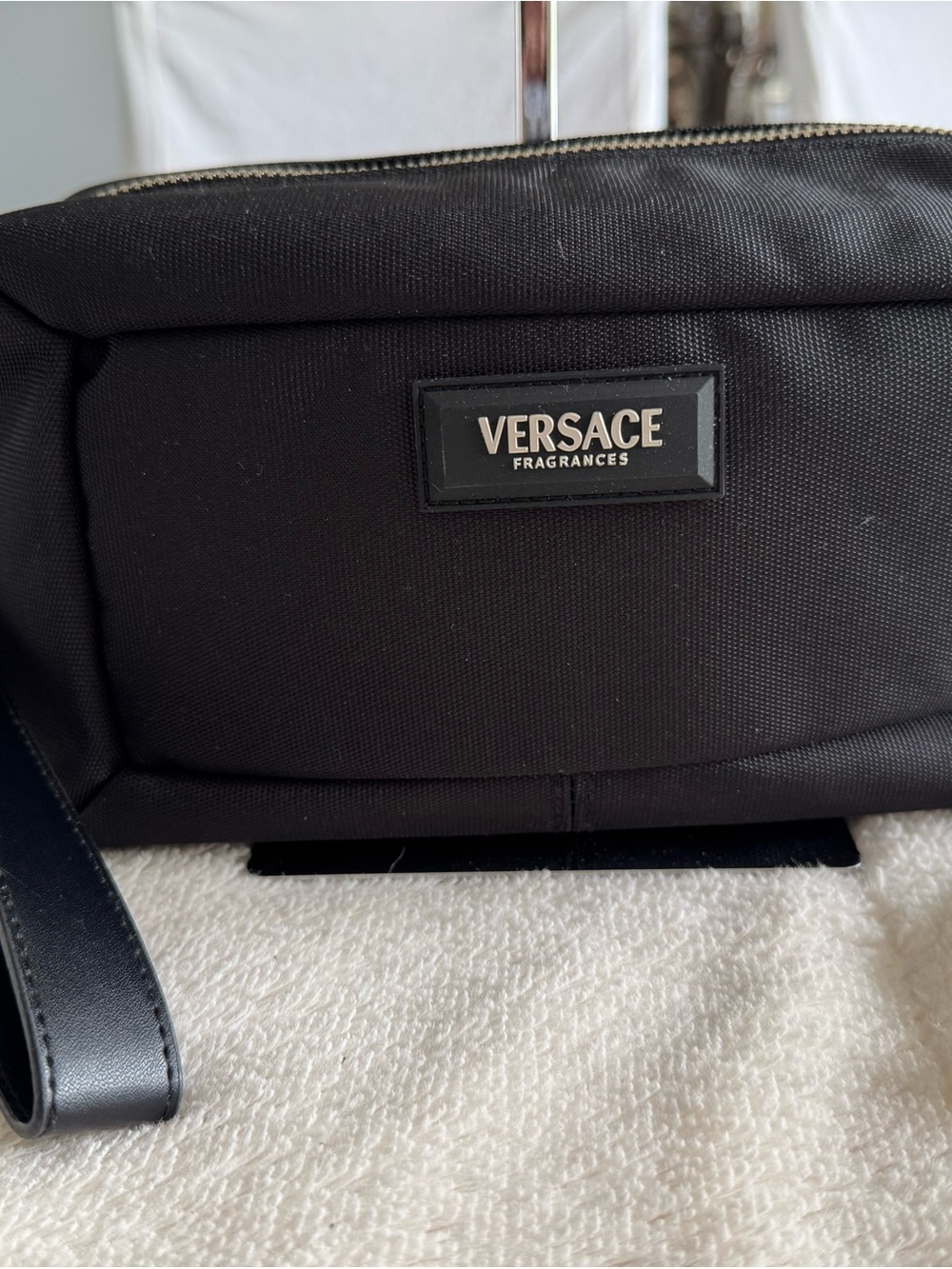 Versace Black Nylon Wristlet Clutch